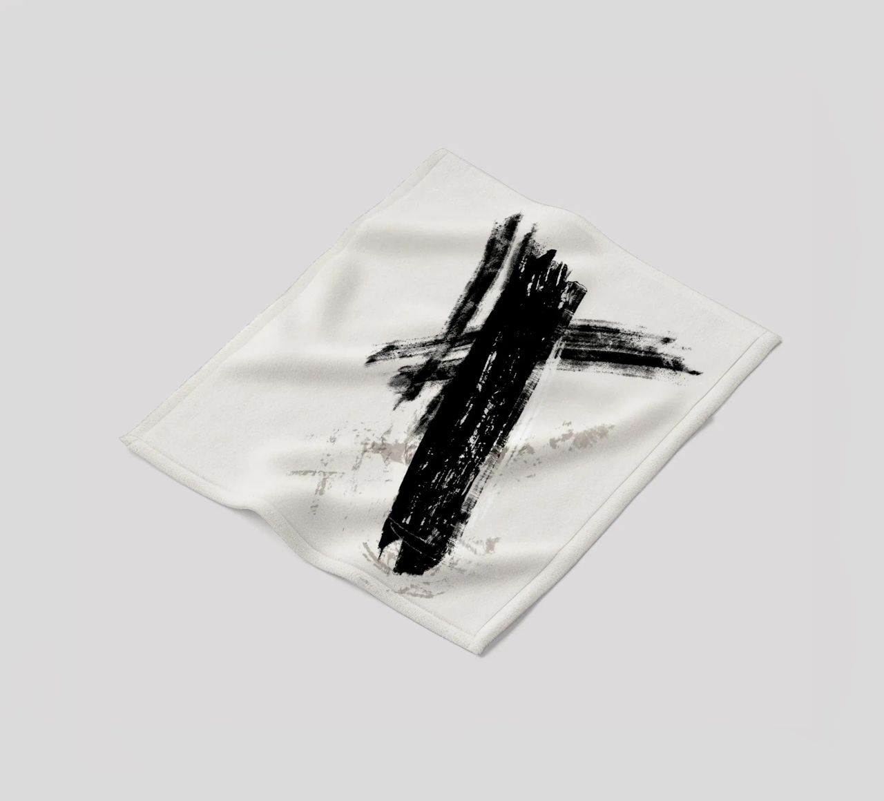 Modern abstract with large black brush strokes coperta in pile da Imaginative