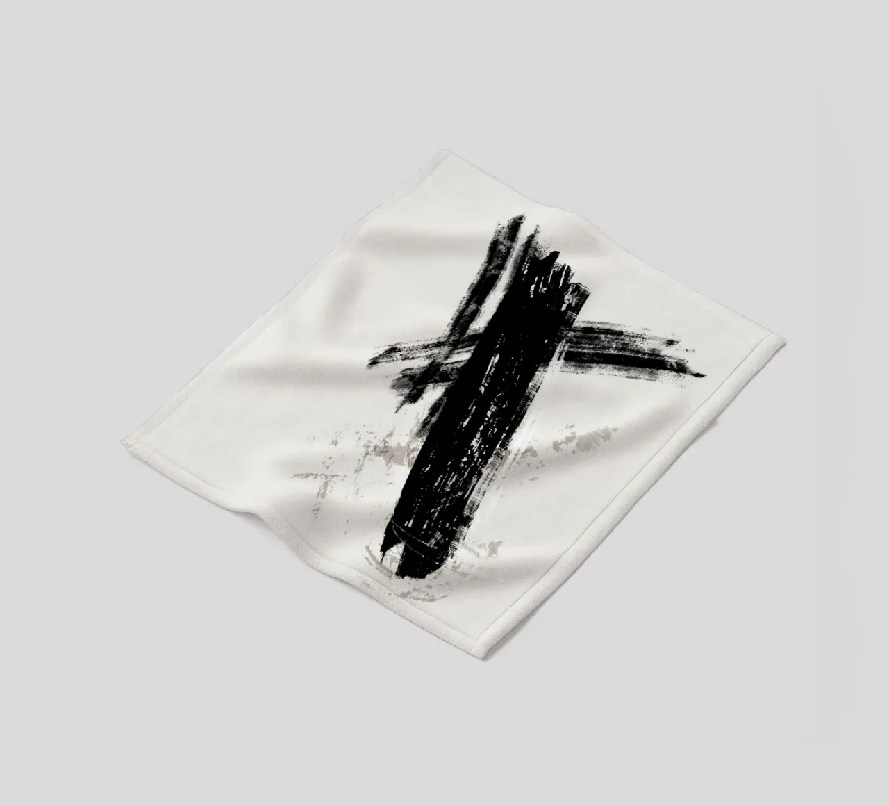 Modern abstract with large black brush strokes coperta in pile da Imaginative