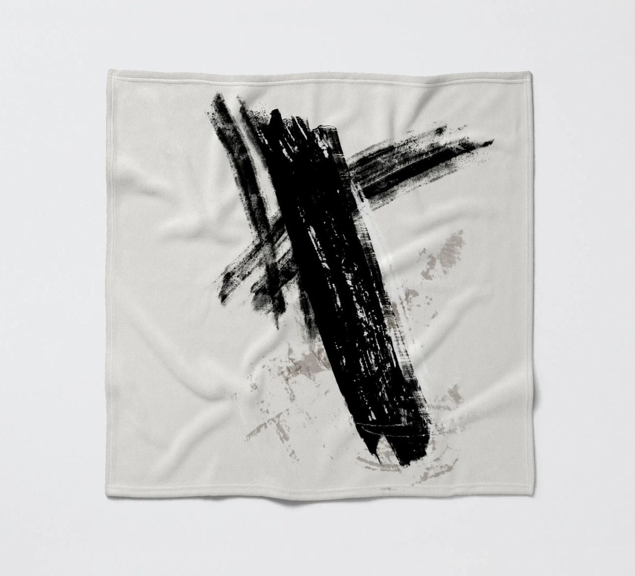 Modern abstract with large black brush strokes coperta in pile da Imaginative