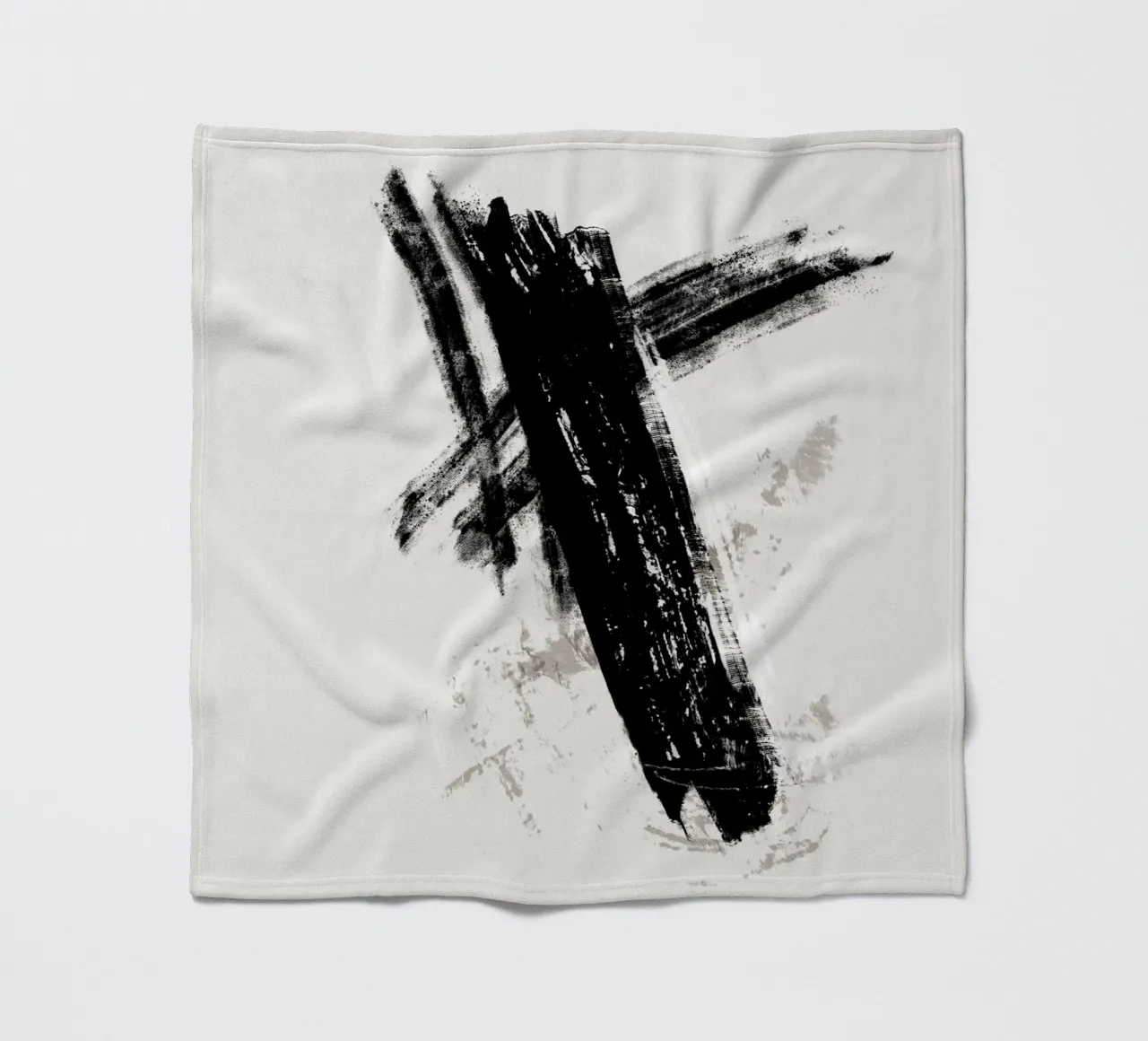 Modern abstract with large black brush strokes coperta in pile da Imaginative