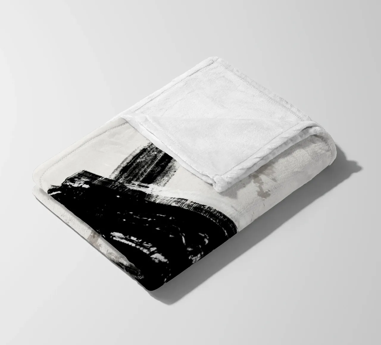 Modern abstract with large black brush strokes coperta in pile da Imaginative