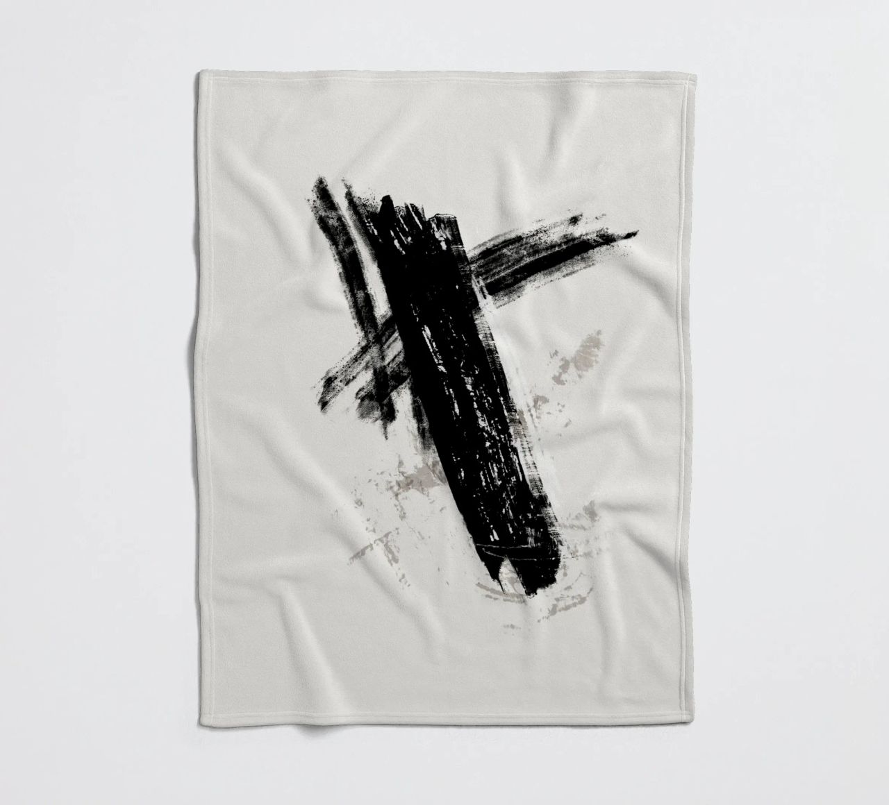 Modern abstract with large black brush strokes coperta in pile da Imaginative