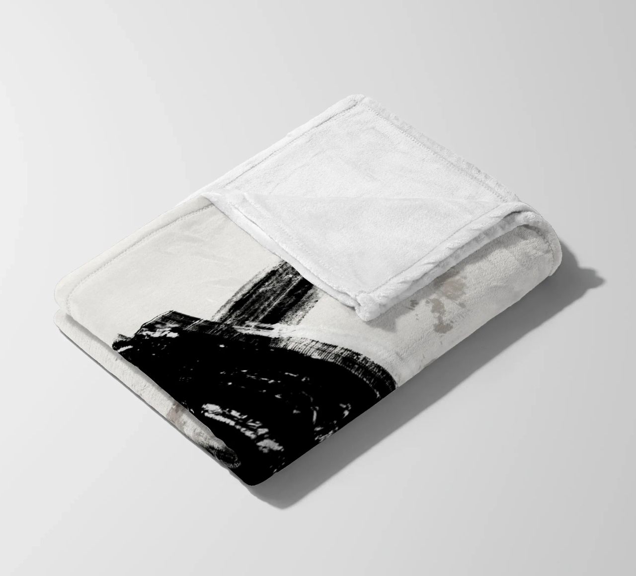 Modern abstract with large black brush strokes coperta in pile da Imaginative