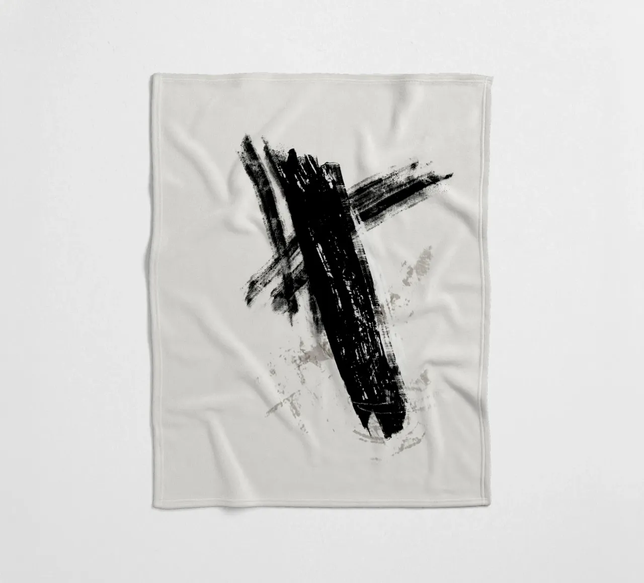 Modern abstract with large black brush strokes coperta in pile da Imaginative