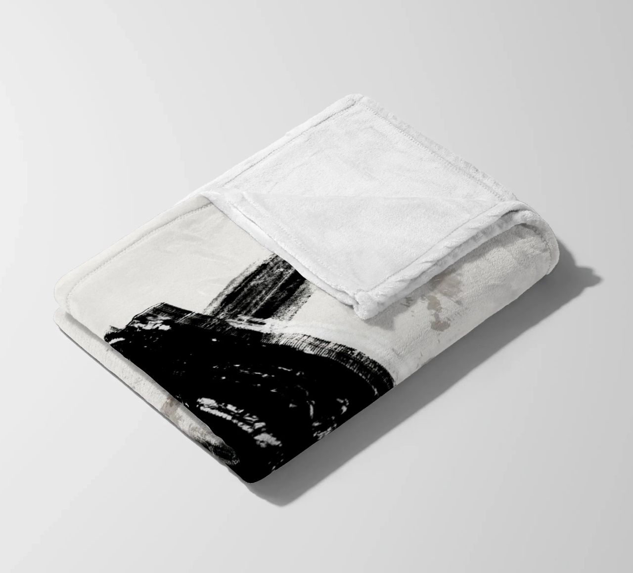 Modern abstract with large black brush strokes coperta in pile da Imaginative