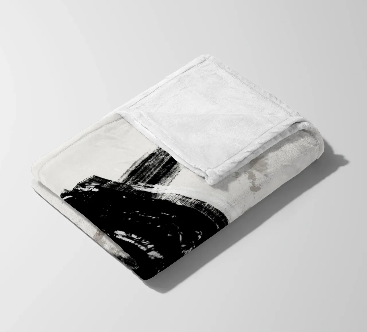 Modern abstract with large black brush strokes coperta in pile da Imaginative