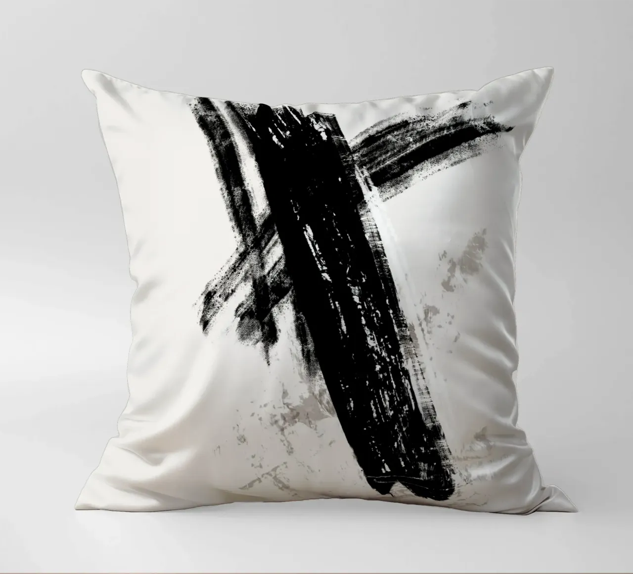 Modern abstract with large black brush strokes kussen van Imaginative