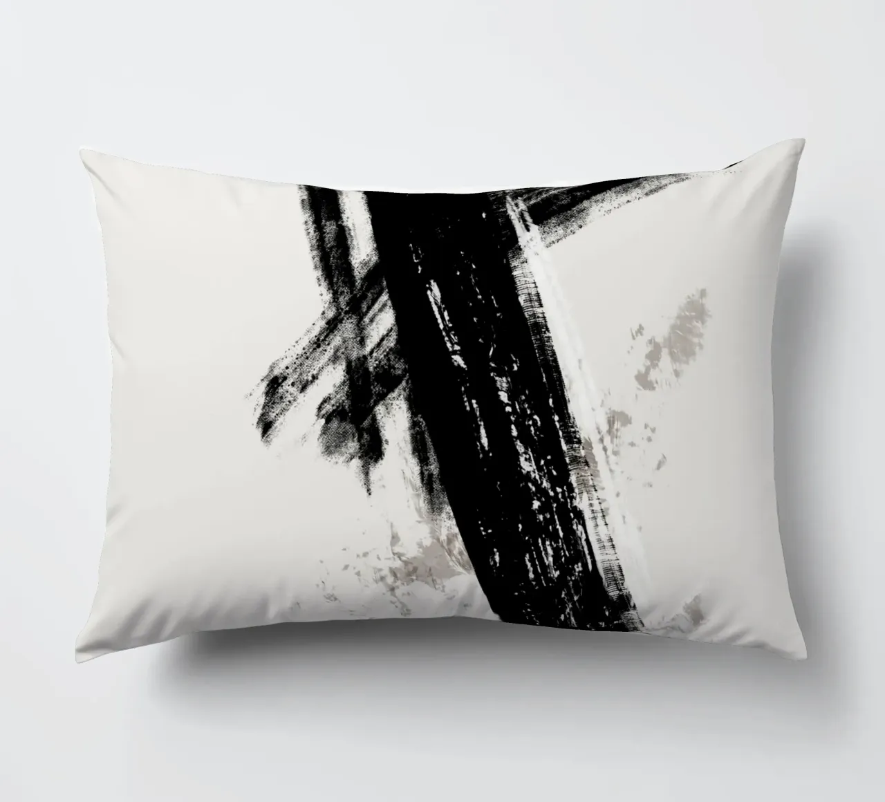 Modern abstract with large black brush strokes Kissen von Imaginative