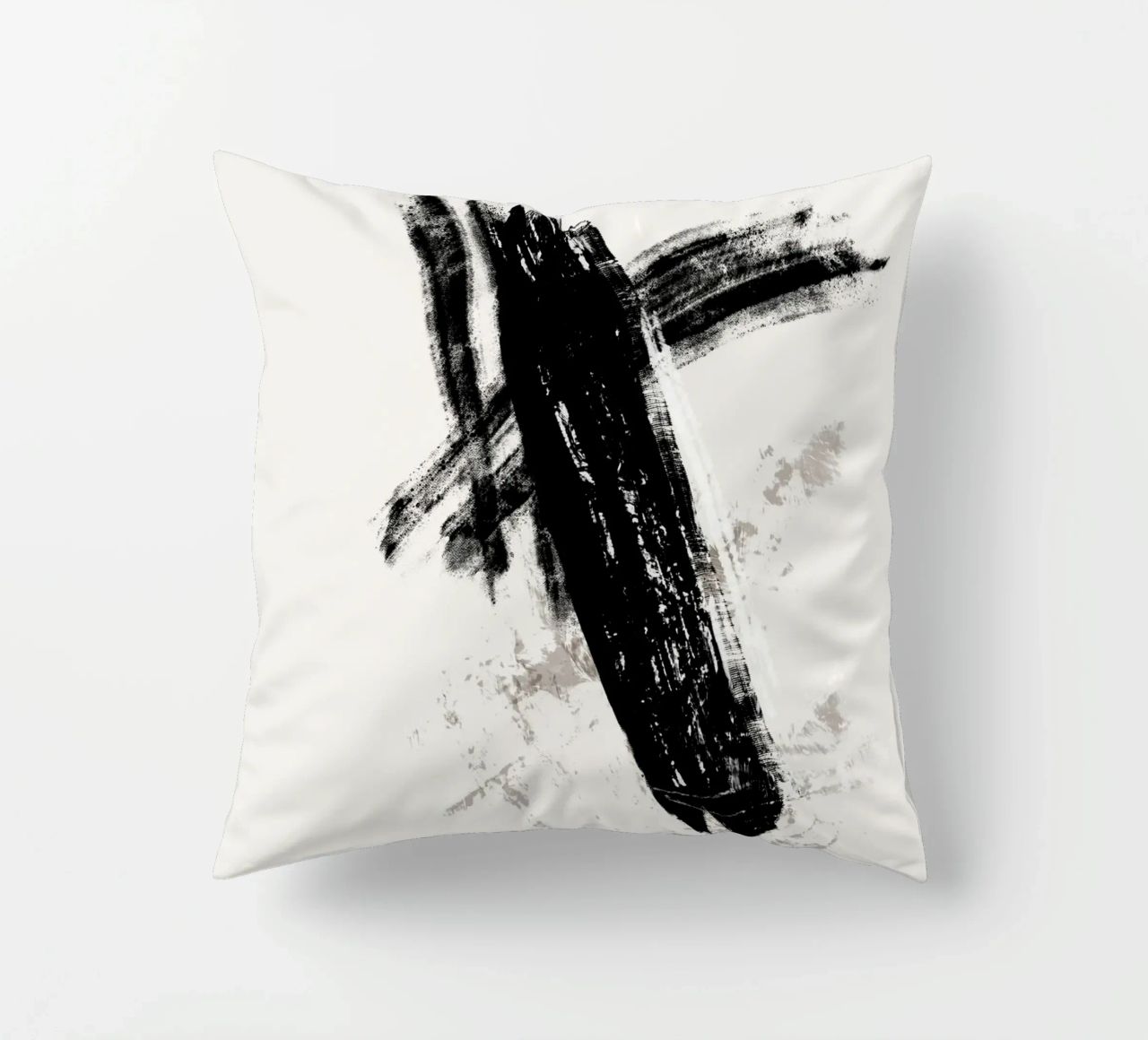 Modern abstract with large black brush strokes cuscino da Imaginative