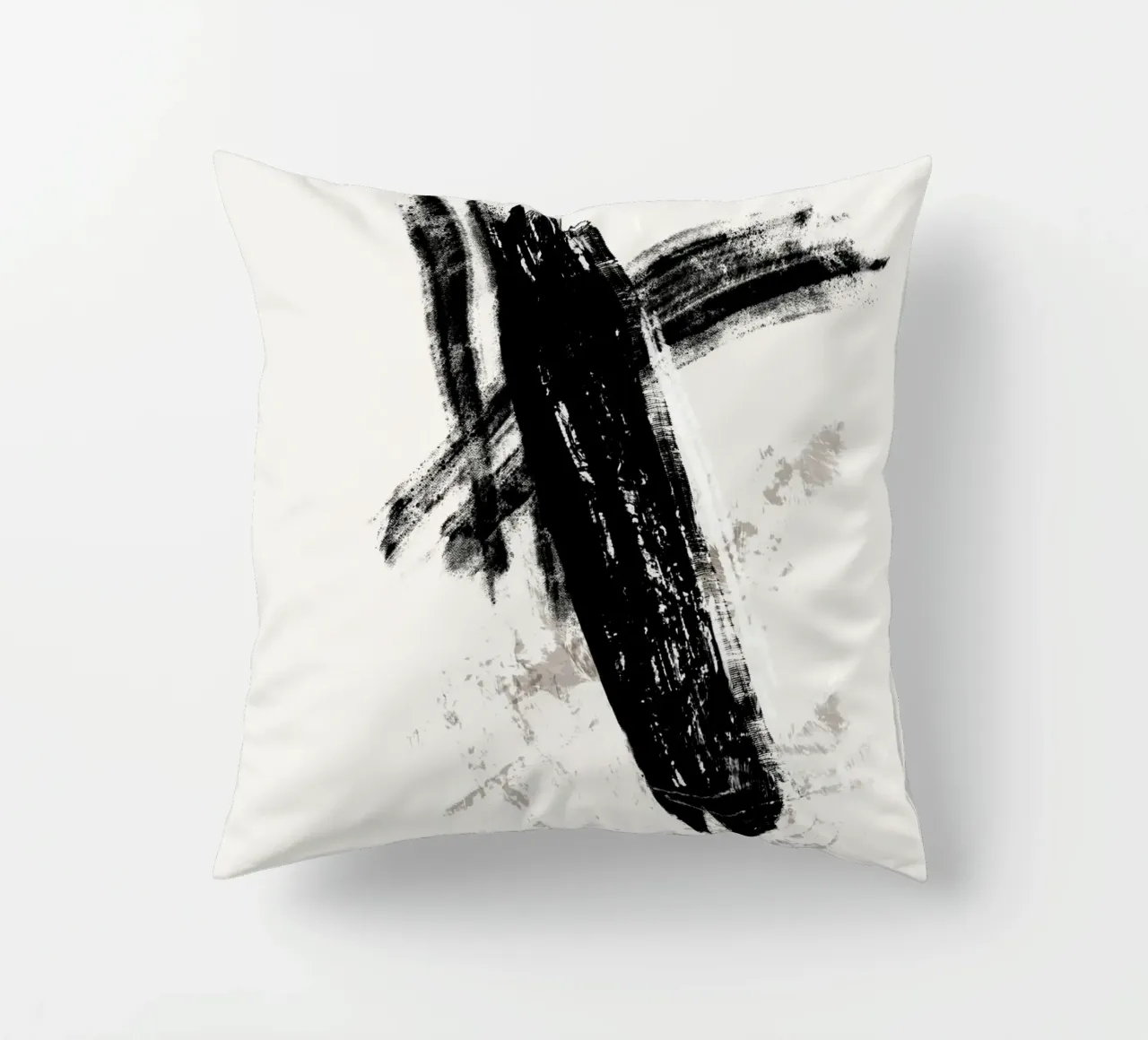 Modern abstract with large black brush strokes cuscino da Imaginative
