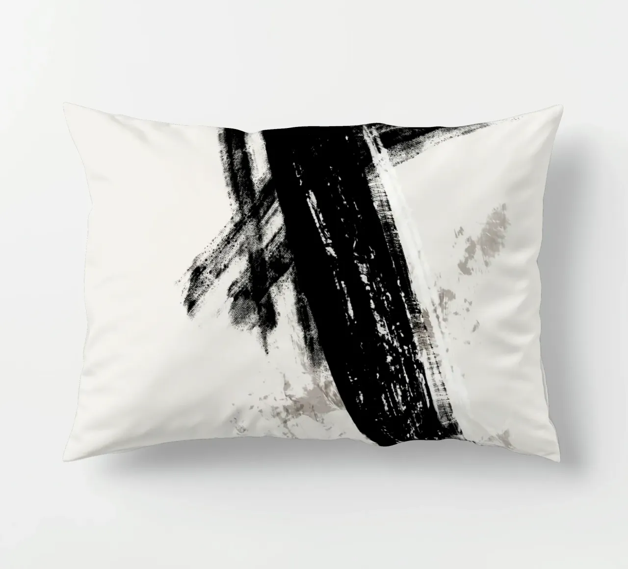 Modern abstract with large black brush strokes cuscino da Imaginative