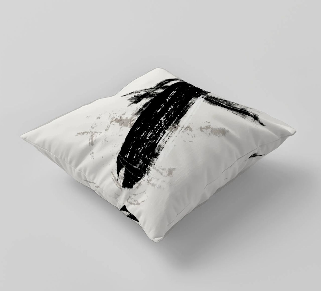 Modern abstract with large black brush strokes cuscino da Imaginative