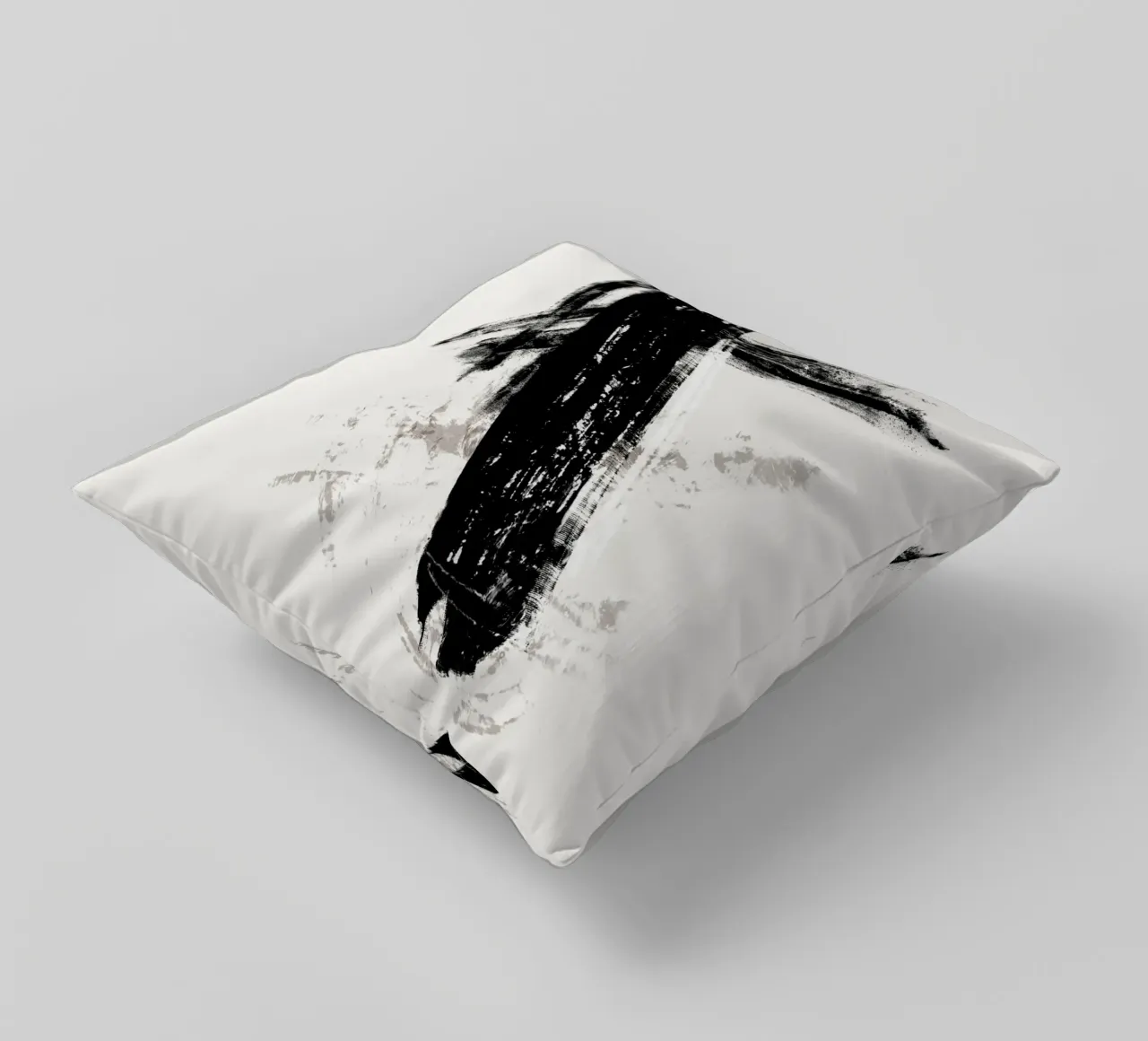 Modern abstract with large black brush strokes cuscino da Imaginative