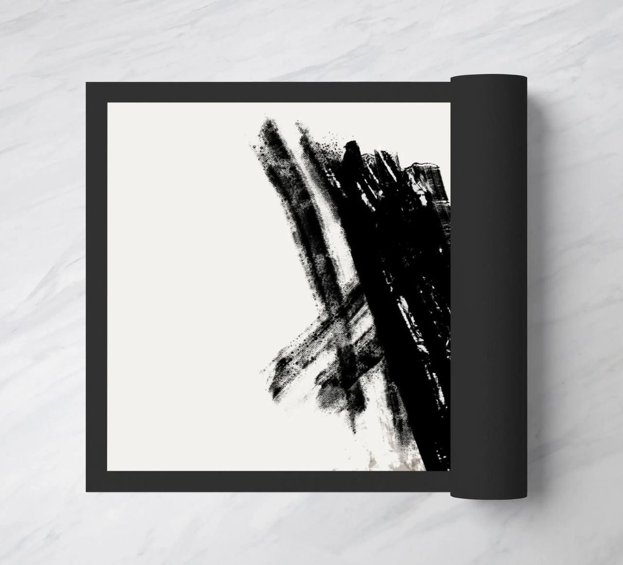 Modern abstract with large black brush strokes zerbino da Imaginative