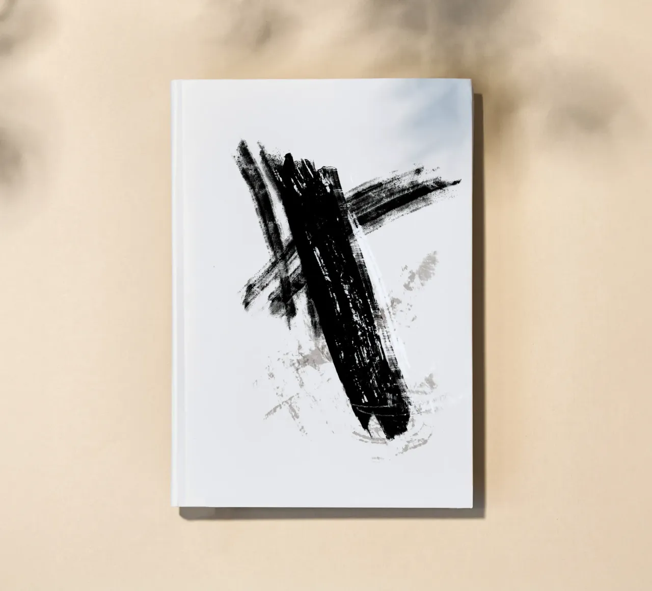 Modern abstract with large black brush strokes notebook by Imaginative