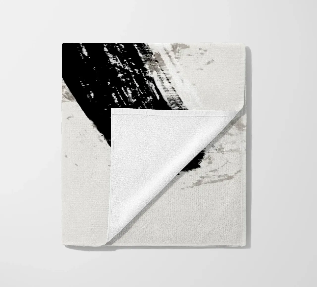 Modern abstract with large black brush strokes telo mare da Imaginative