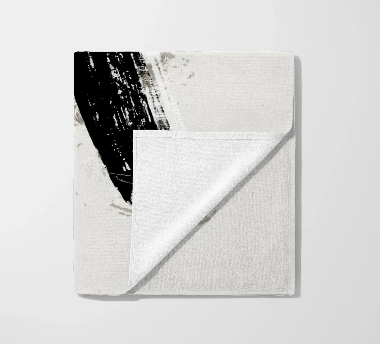 Modern abstract with large black brush strokes telo mare da Imaginative