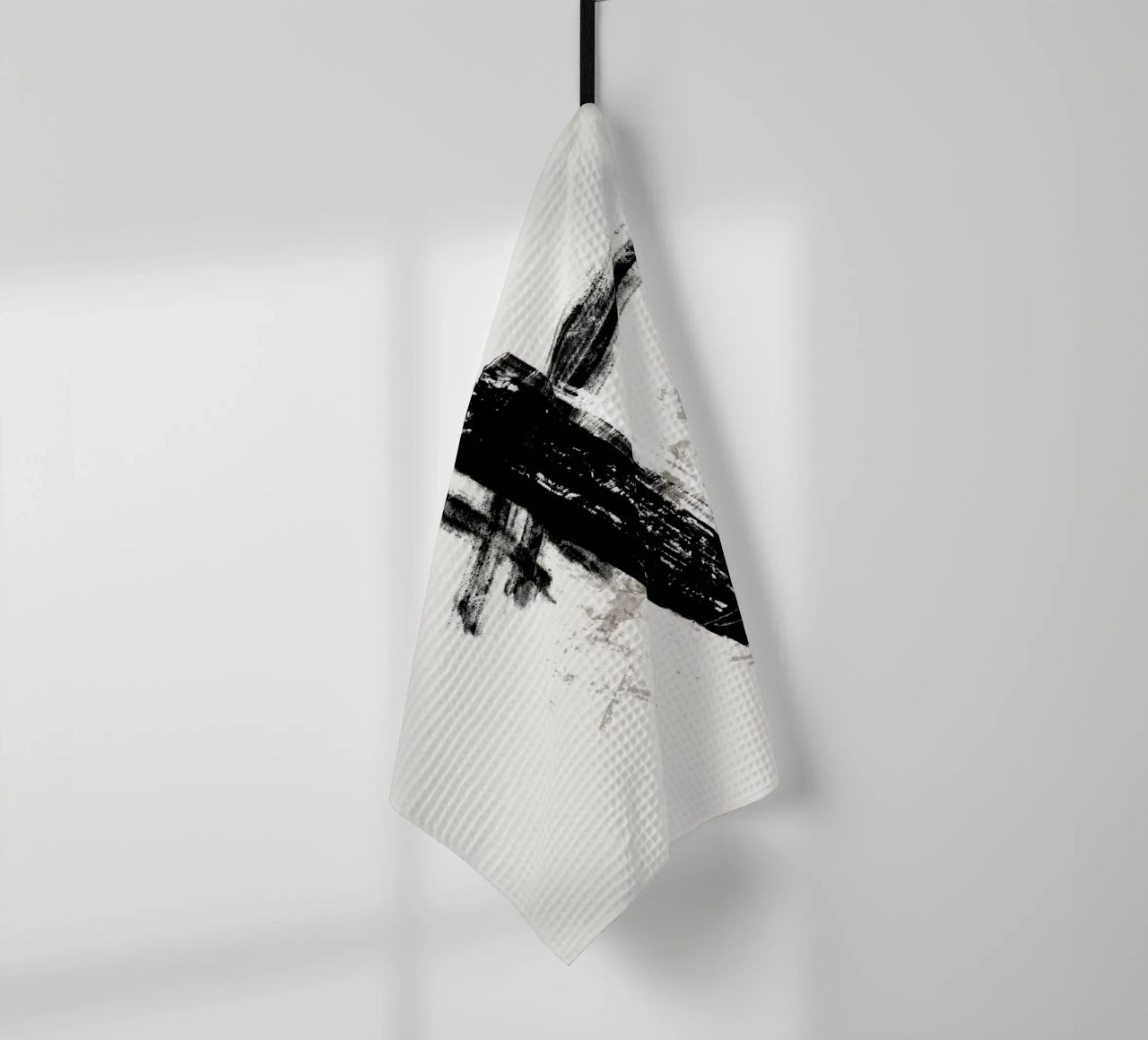 Modern abstract with large black brush strokes canovaccio da cucina da Imaginative