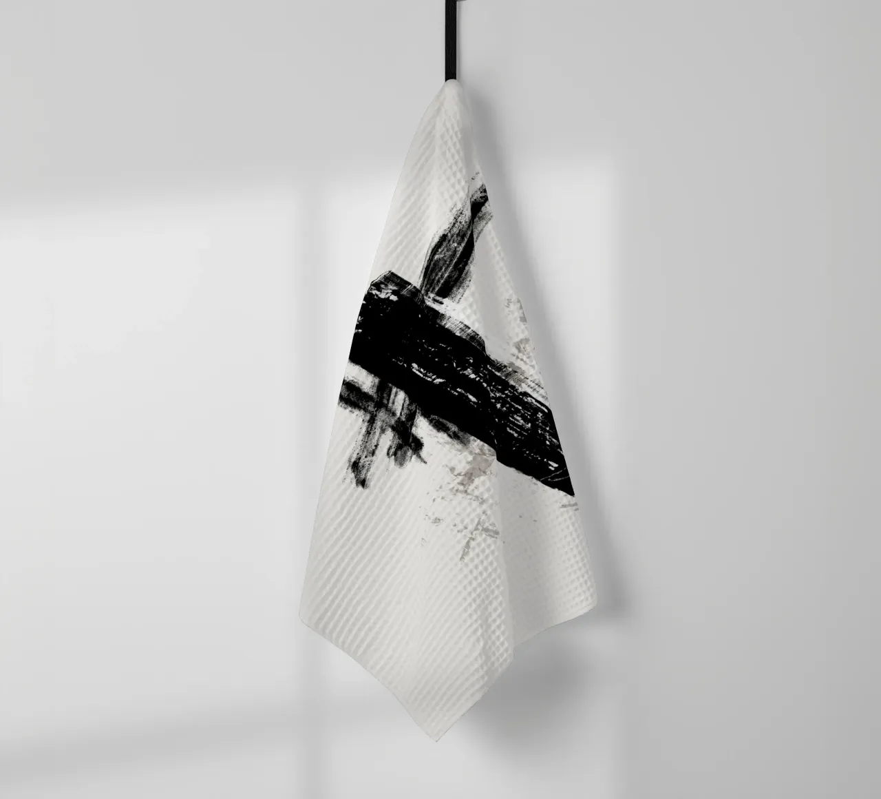 Modern abstract with large black brush strokes canovaccio da cucina da Imaginative