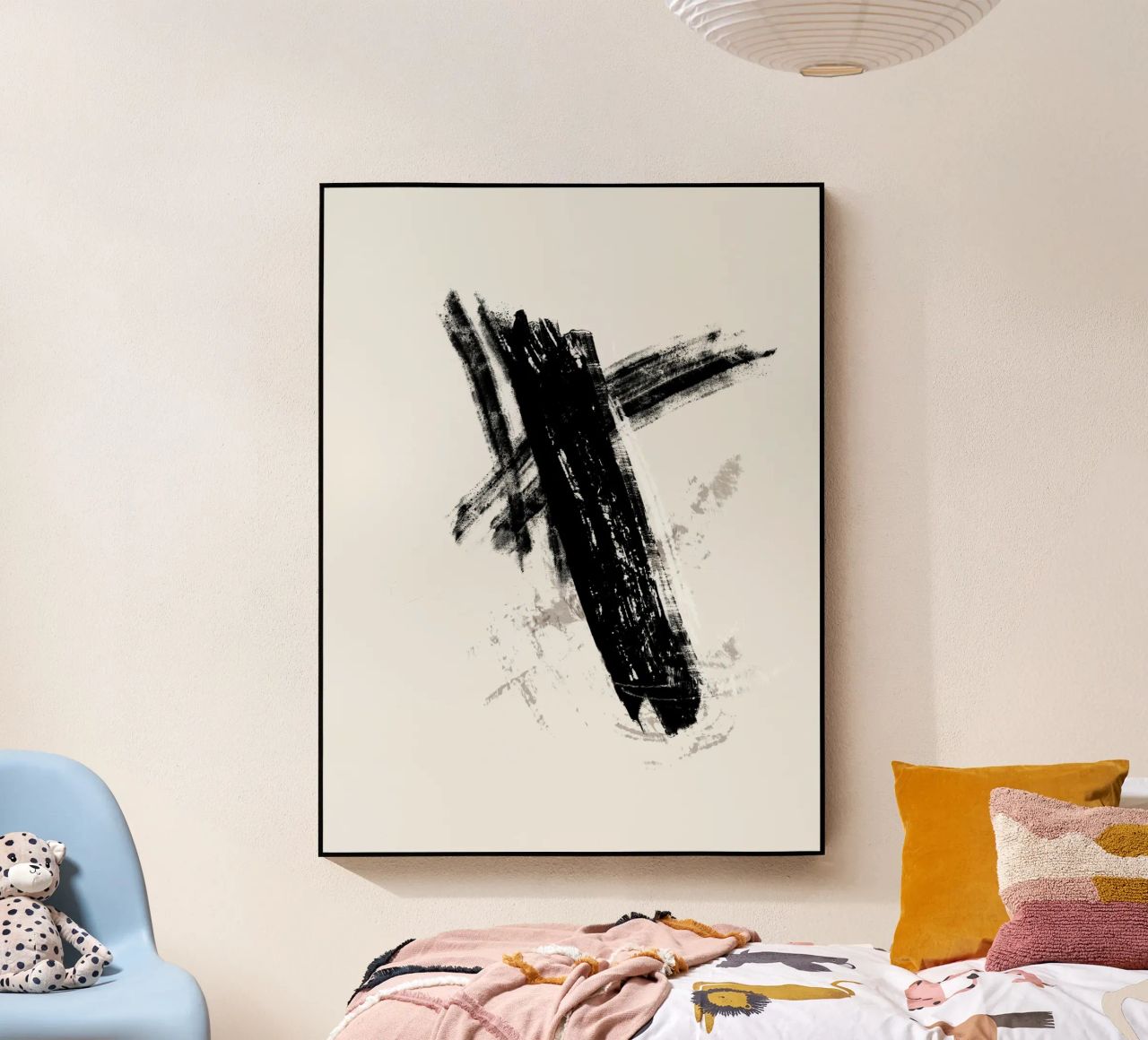 Modern abstract with large black brush strokes plexiglass da Imaginative
