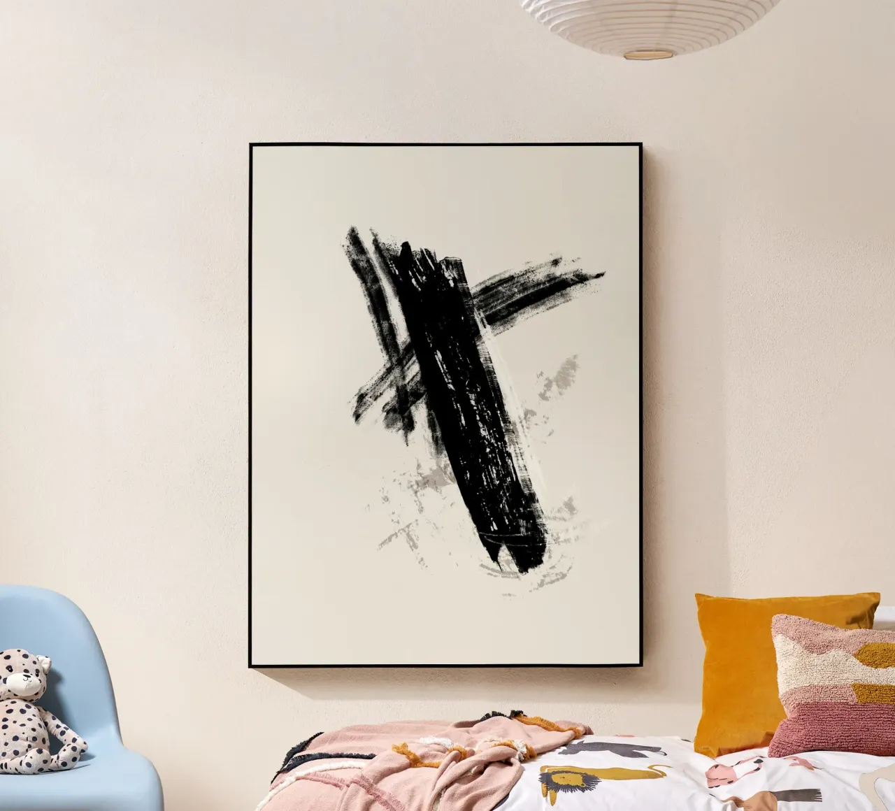 Modern abstract with large black brush strokes plexiglass da Imaginative