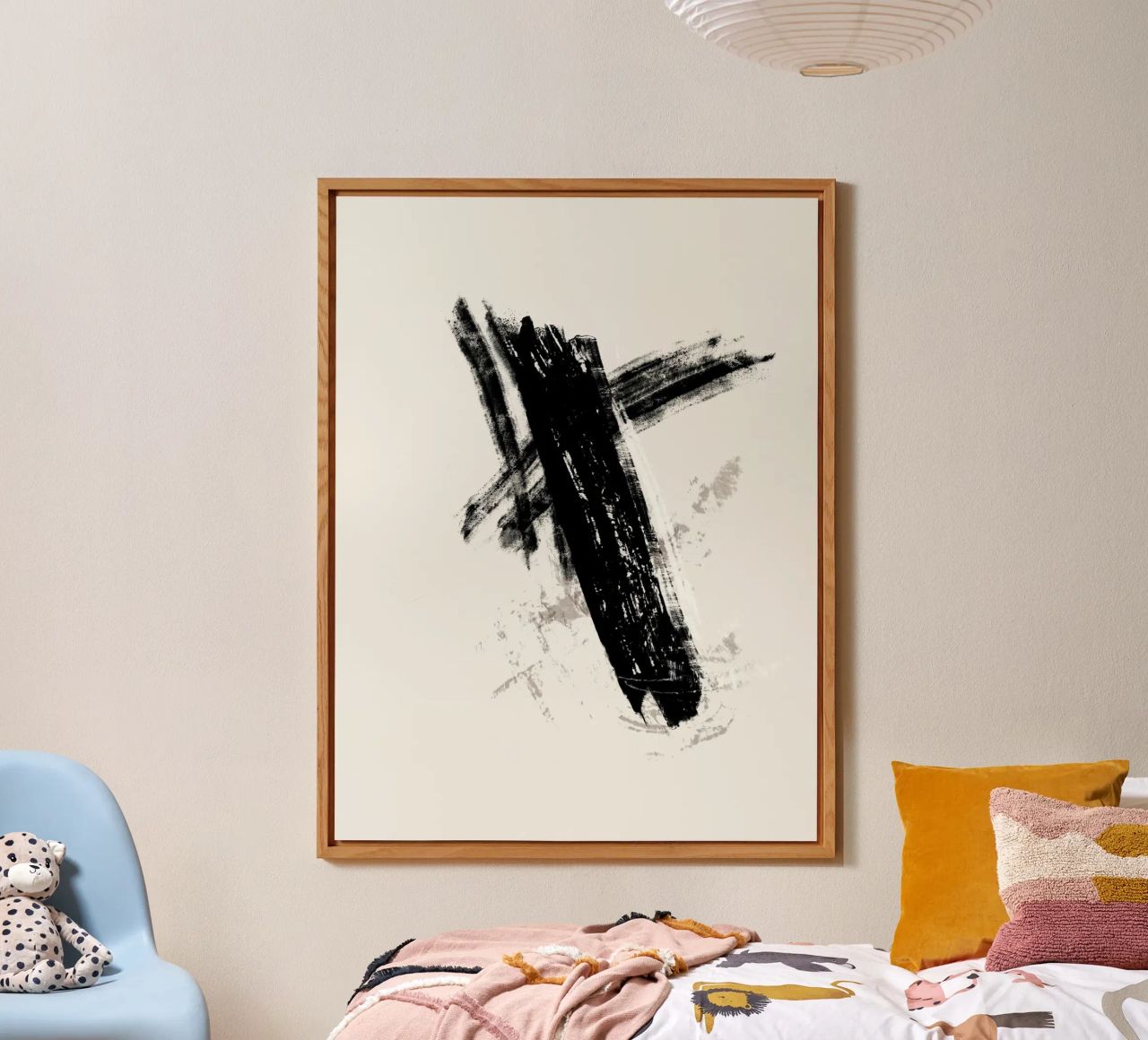 Modern abstract with large black brush strokes alluminio dibond da Imaginative
