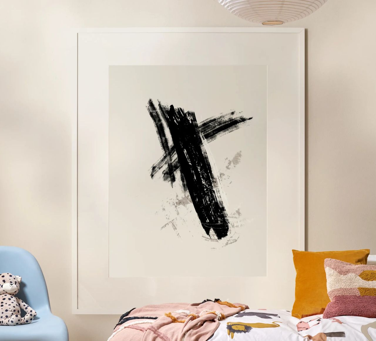 Modern abstract with large black brush strokes carta hahnemühle da Imaginative