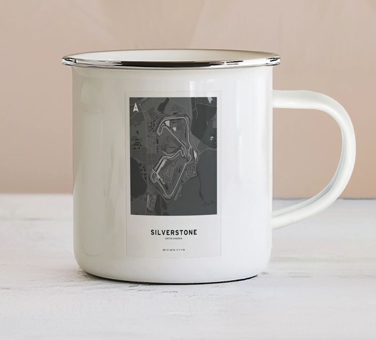 Silverstone Formula 1 Track Poster tazza in smalto da maria Shop
