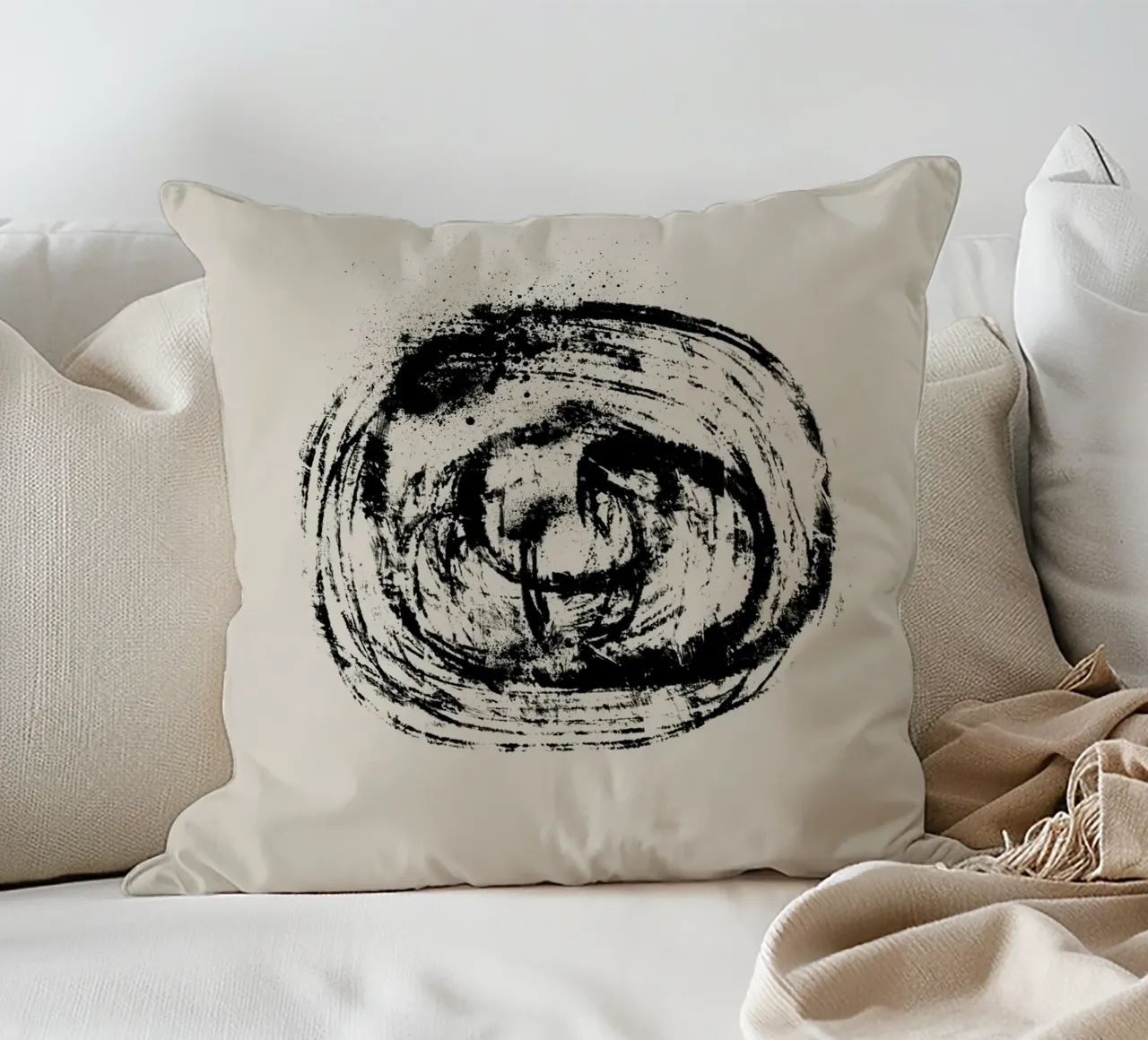 Modern abstract artwork with organic round shape cuscino da Imaginative