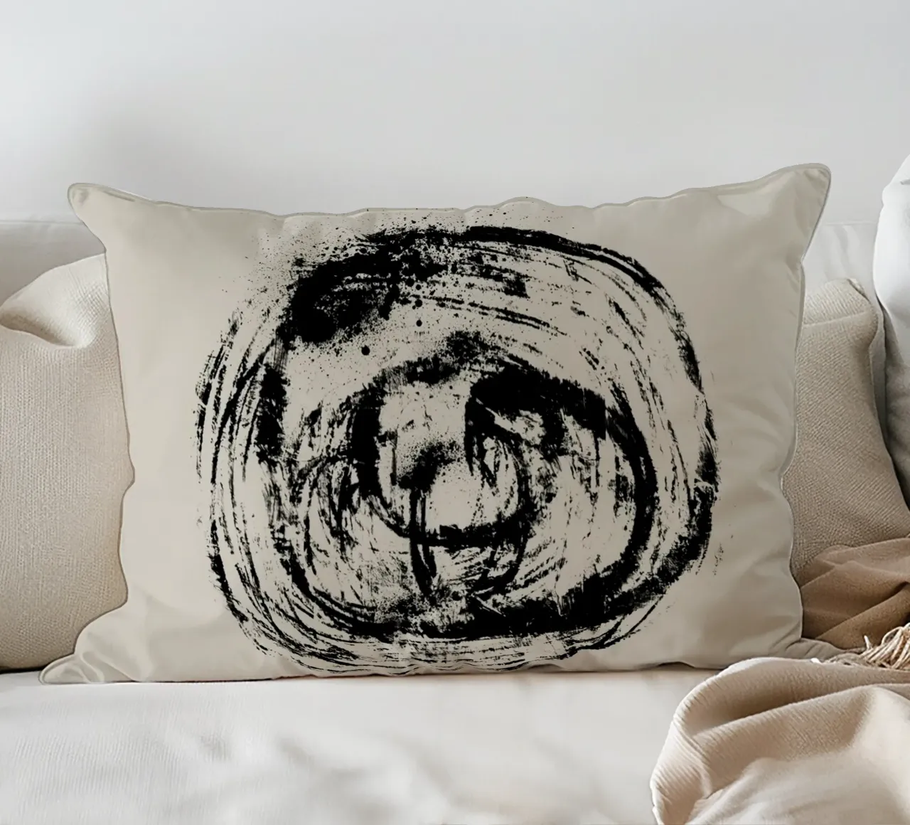 Modern abstract artwork with organic round shape cuscino da Imaginative