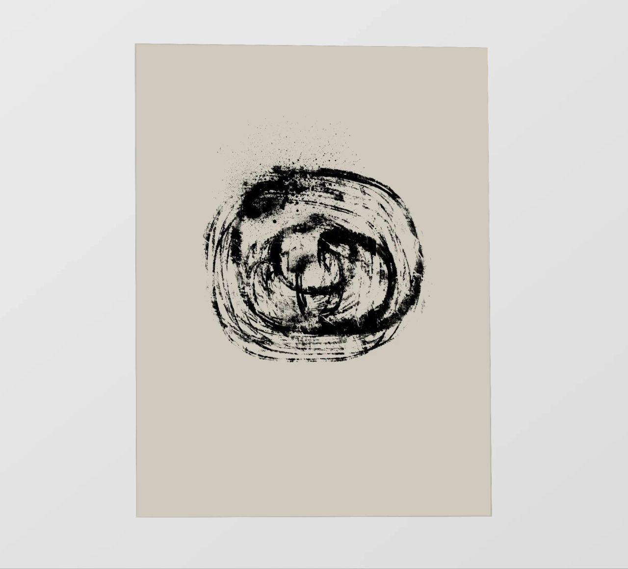 Modern abstract artwork with organic round shape pellicola backlit da Imaginative