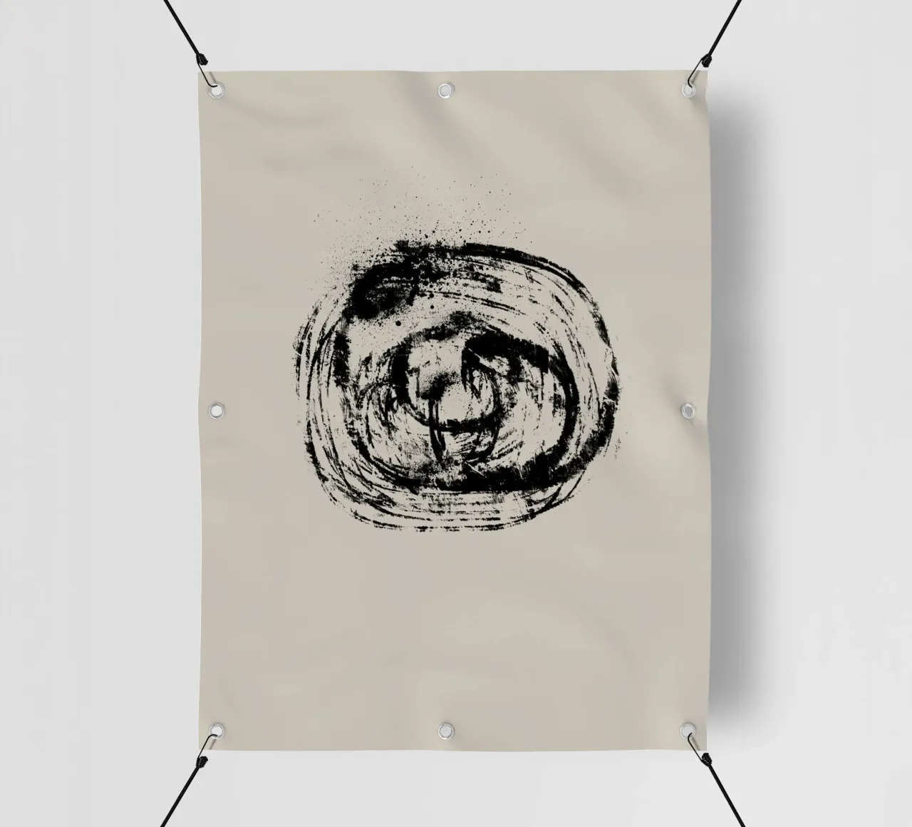 Modern abstract artwork with organic round shape telo in pvc da Imaginative