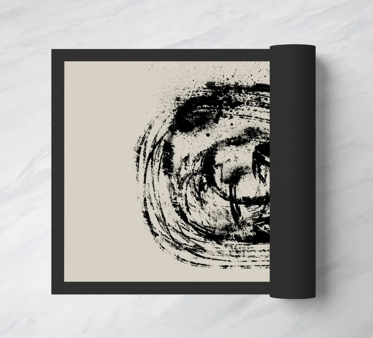 Modern abstract artwork with organic round shape felpudo de Imaginative