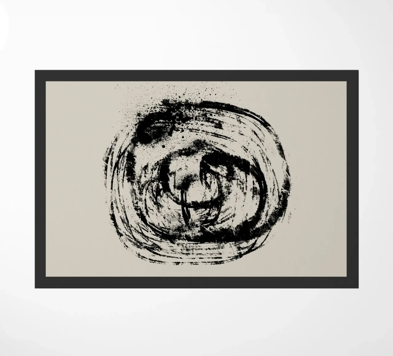 Modern abstract artwork with organic round shape felpudo de Imaginative