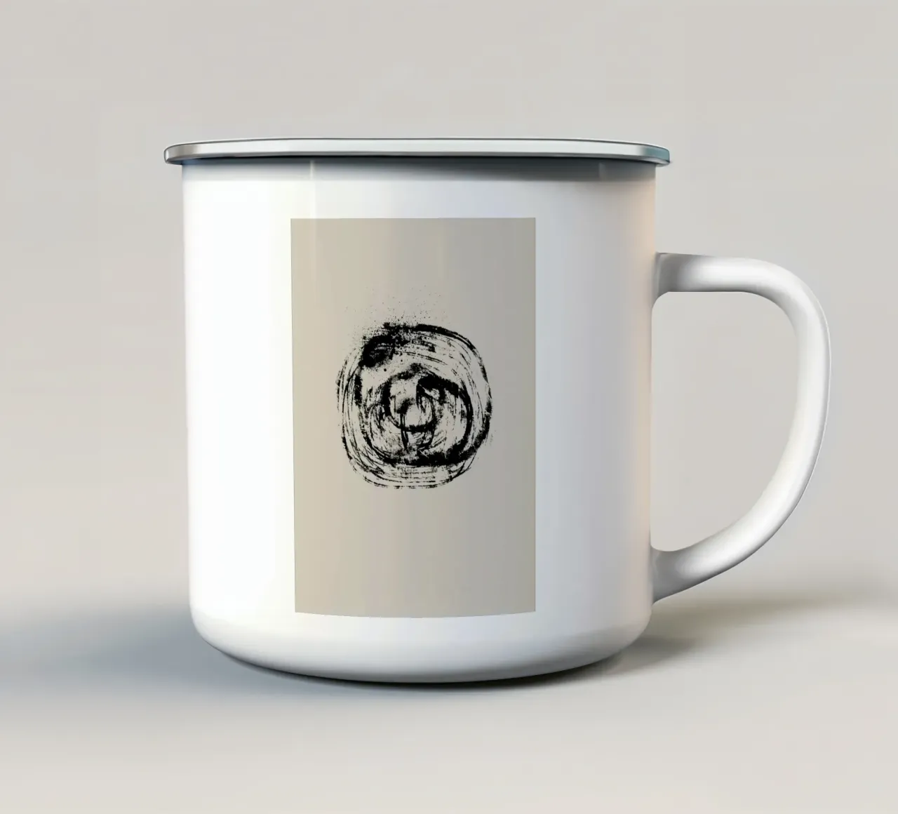 Modern abstract artwork with organic round shape taza de esmalte de Imaginative