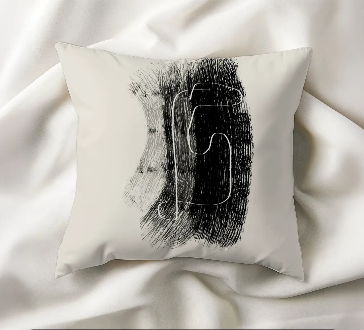 Lines and shapes in black and white cuscino da Imaginative