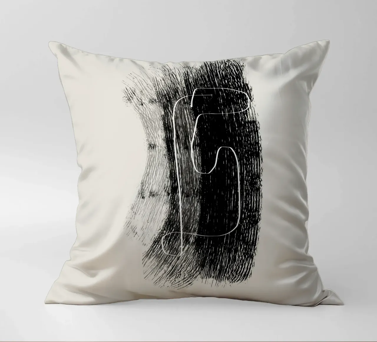Lines and shapes in black and white cuscino da Imaginative