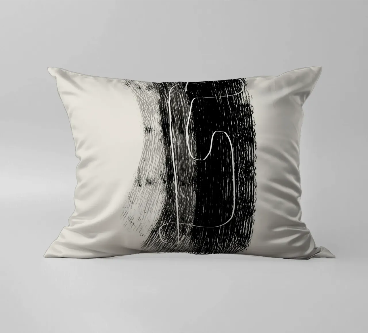 Lines and shapes in black and white cuscino da Imaginative