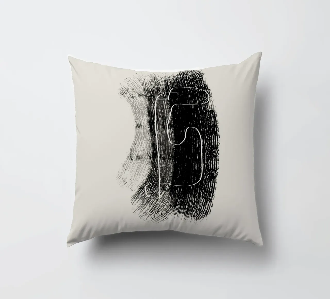 Lines and shapes in black and white cuscino da Imaginative