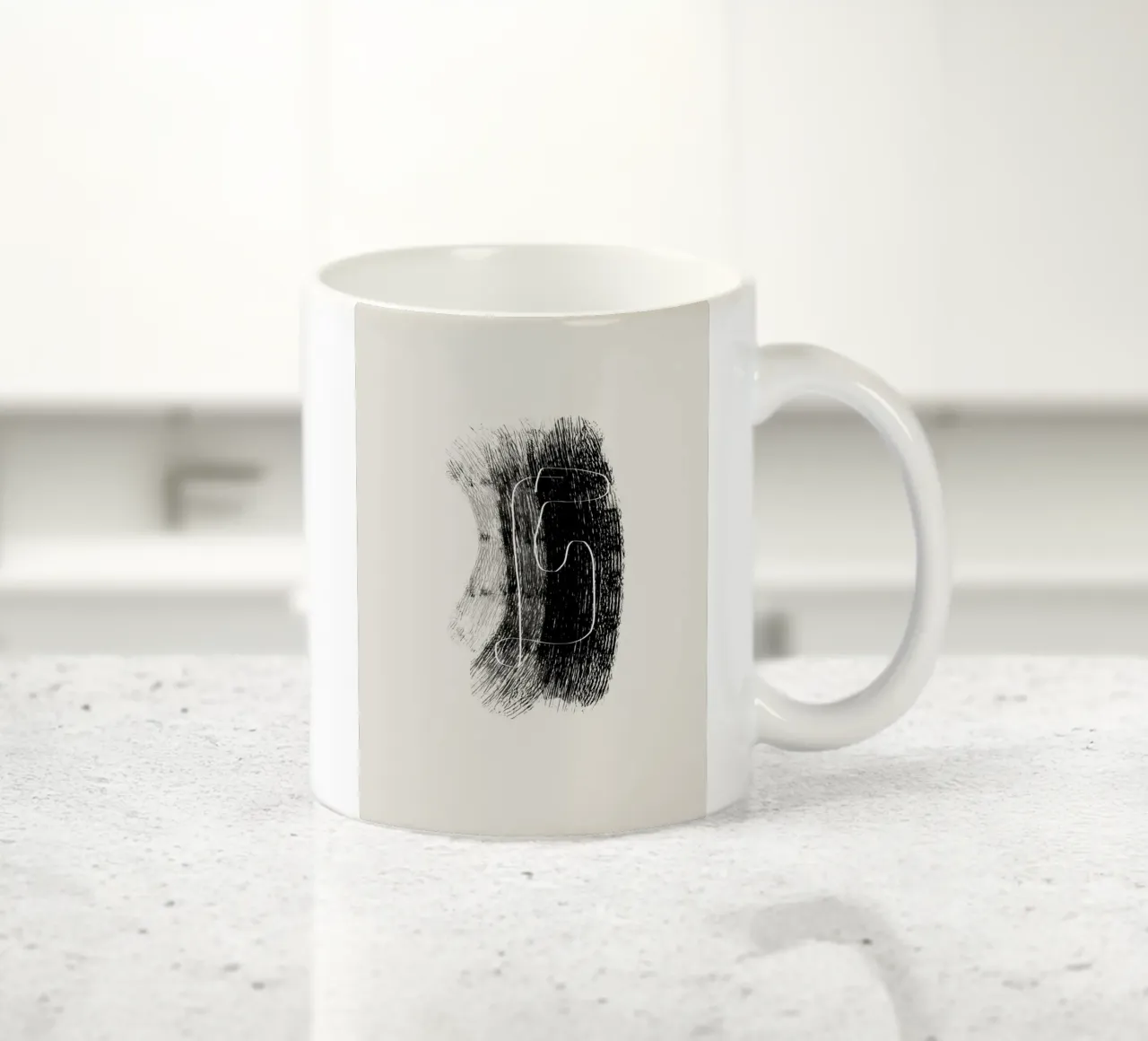 Lines and shapes in black and white tazza in ceramica da Imaginative