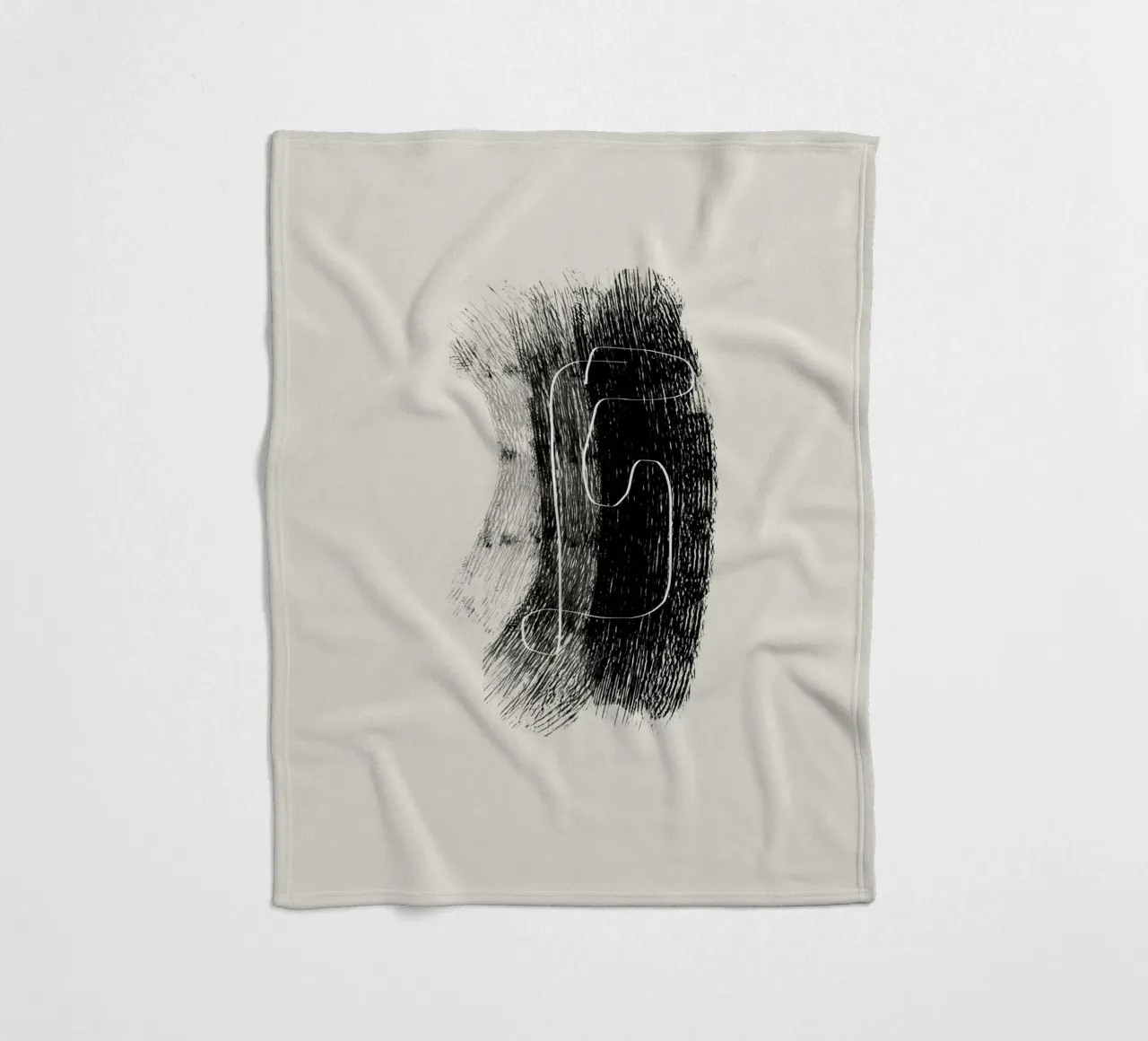 Lines and shapes in black and white coperta in pile da Imaginative