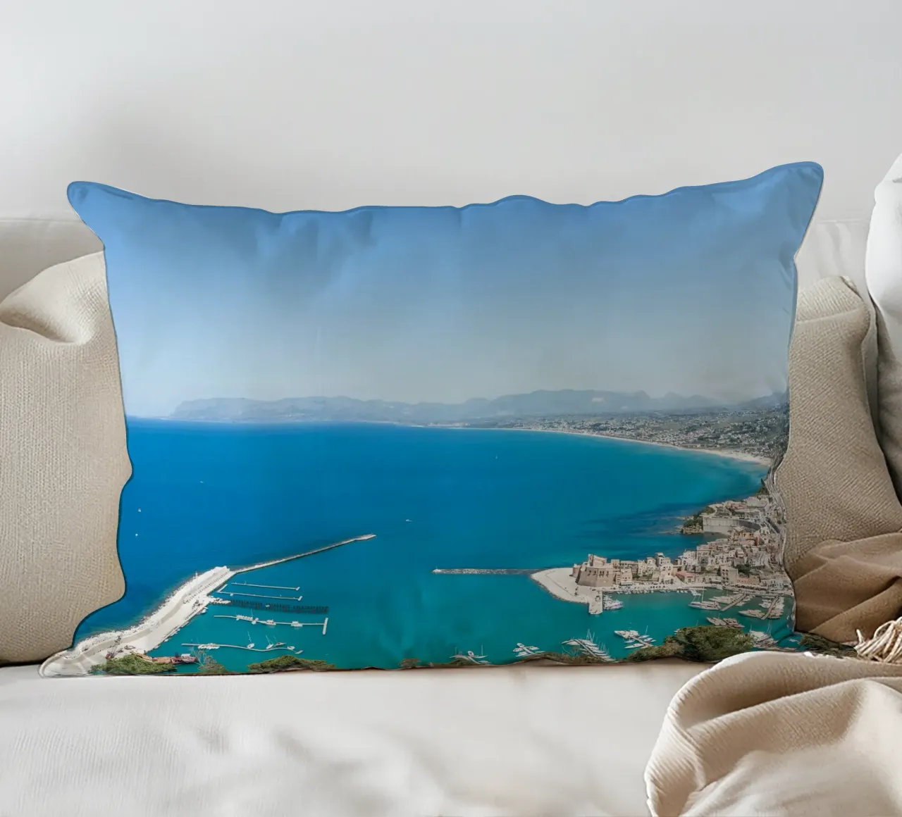 Coastline in Sicily cuscino da photolovers