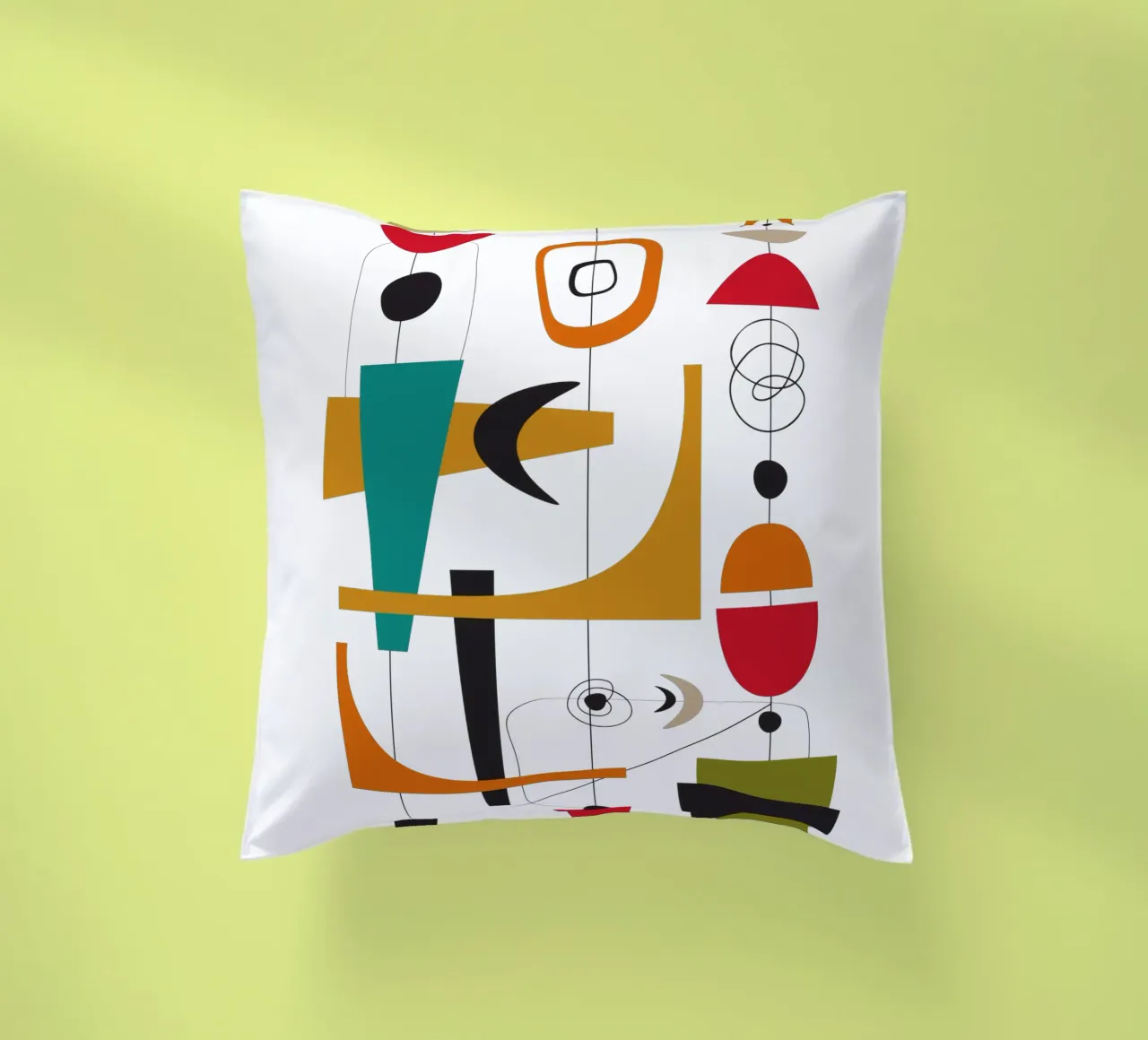 Scivolone retrò di metà secolo 1 cuscino da Dream Print Designs