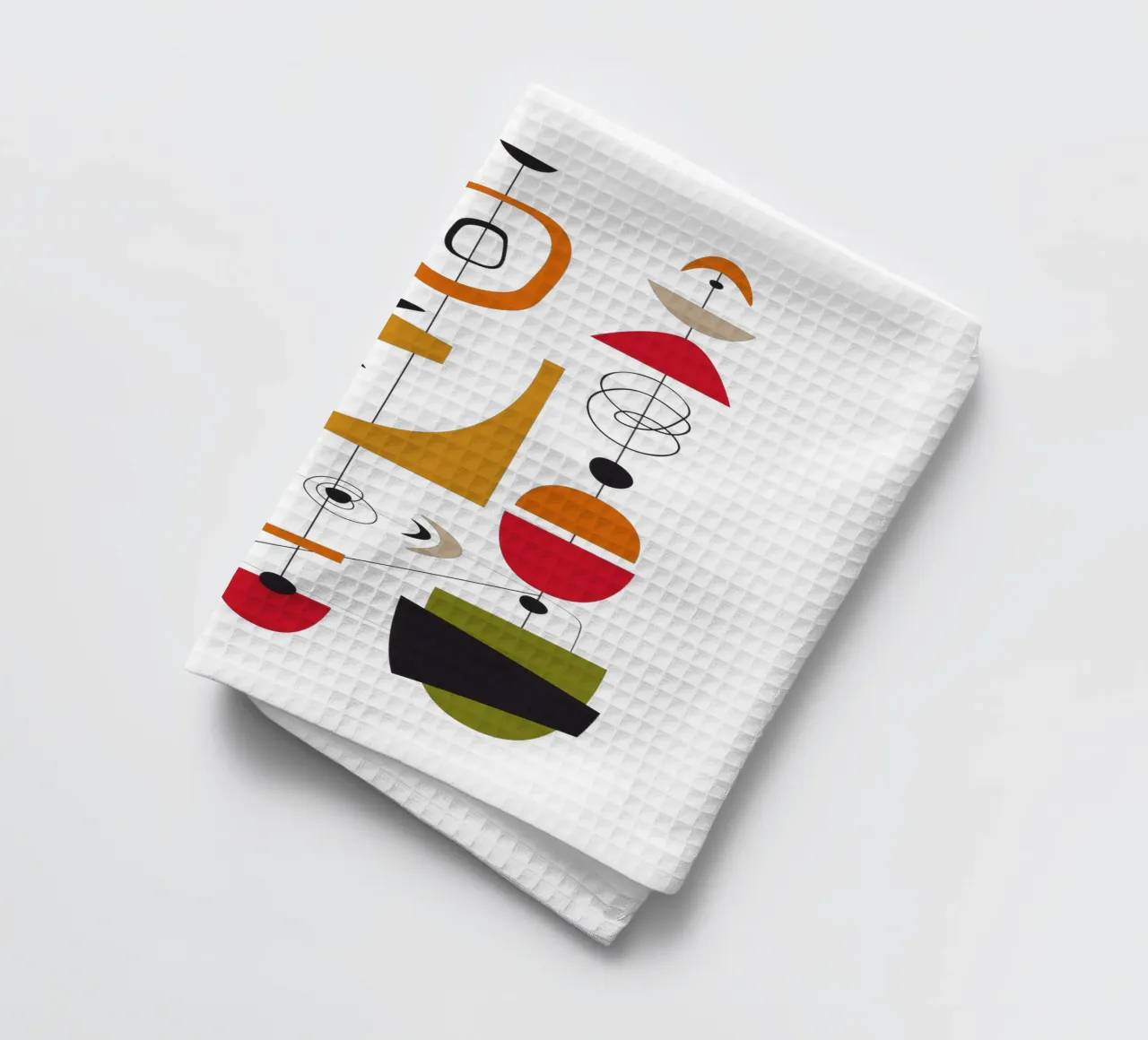 Scivolone retrò di metà secolo 1 canovaccio da cucina da Dream Print Designs