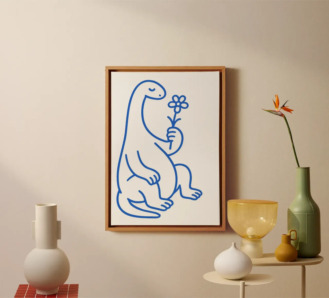The Dino's Delicate Gift tela con Cornice a cassetta da ramosashop