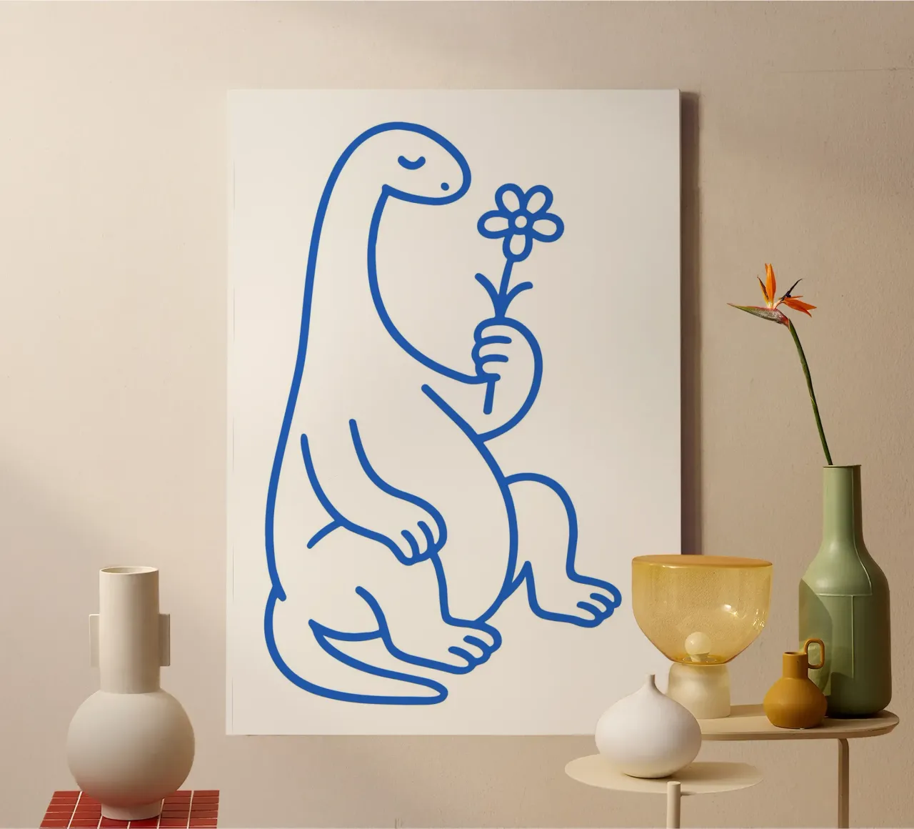 The Dino's Delicate Gift tela con Cornice a cassetta da ramosashop