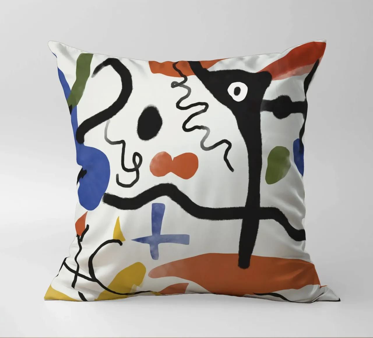 Abstract Floating pieces decorative cushion by Little Dean