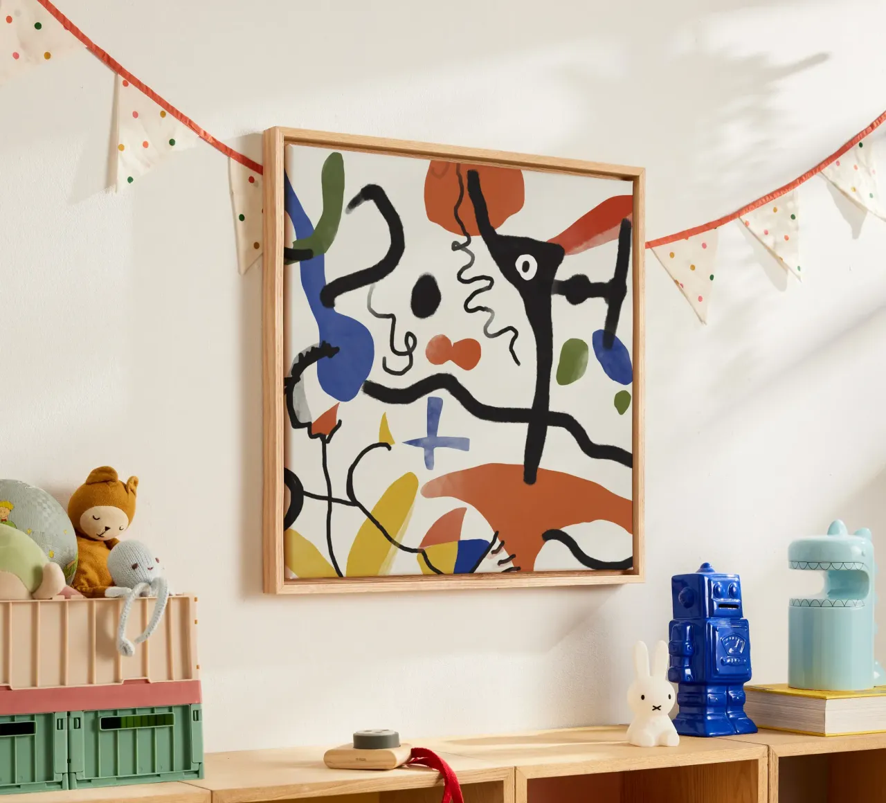 Abstract Floating pieces canvas by Little Dean
