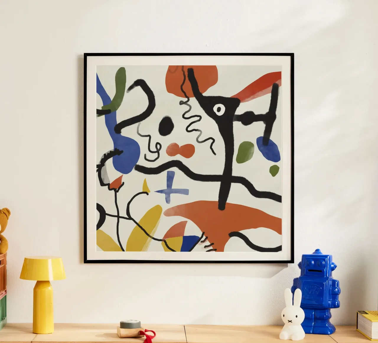 Abstract Floating pieces poster by Little Dean