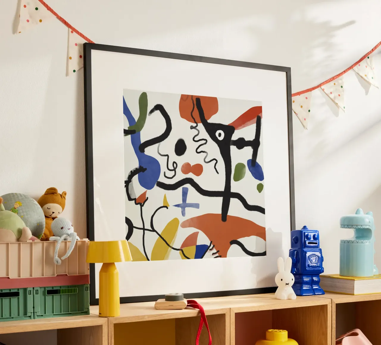Abstract Floating pieces poster by Little Dean